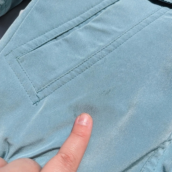 Vintage Teal Blue Green Cream Windbreaker Zip  Up Button Jacket Utex XS Woman - Picture 8 of 11